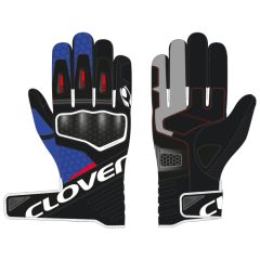 Motorcycle Gloves Clover Predator-2 Blue/White/Red/Black