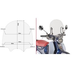1168A - Givi Transparente Windschild 38,5 x 40 cm Honda Super Cub C125 (2018)