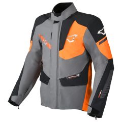 Blouson de moto Homme Macna Synchrone Imperméable Grey / Orange