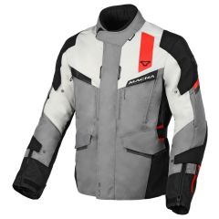 Blouson de moto Homme Macna Zastro Imperméable Grey / Red