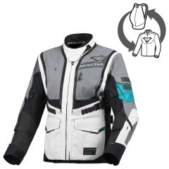Blouson de moto Femme Macna Flexodus Imperméable Grey / Green