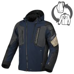 Blouson de moto Homme Macna Angle 2.0 Imperméable Blue / Taupe