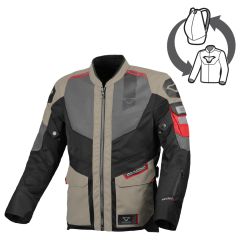 Blouson de moto Homme Macna Travelair Taupe / Black