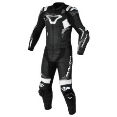 Motorcycle Suit Leather Man Macna Armadyl 2pc Black / White