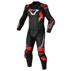 Motorcycle Suit Leather Man Macna Armadyl 2pc Black / Red