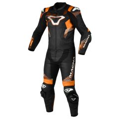 Motorcycle Suit Leather Man Macna Armadyl 2pc Black / Orange