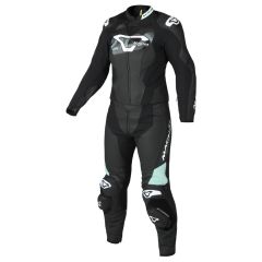 Motorcycle Suit Leather Woman Macna Blitz 2pc Green / White