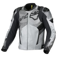 Blouson de moto Cuir Homme Macna Ignite Grey / Black