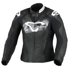 Blouson de moto Cuir Femme Macna Blitz Black / White