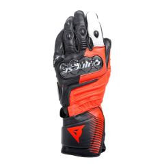 Motorcycle Leather Gloves Dainese Carbon 4 Black/Fluo-Red/White