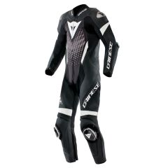 Motorradanzug Leder Mann Dainese LAGUNA SECA 6 Perforiert Black/White/Anthracite