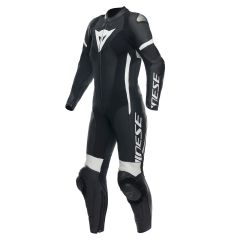 Motorcycle Suit Leather Woman Dainese GROBNIK Perforated Black/Black/White