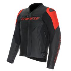Veste de moto Cuir Homme Dainese RACING 5 Black/Black/Red-Fluo