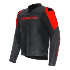 Veste de moto Cuir Homme Dainese RACING 5 Perforé Black/Black/Red-Fluo