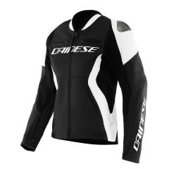 Veste de moto Cuir Femme Dainese RACING 5 Black/White