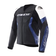 Motorradjacke Leder Mann Dainese Racing 5 White/Blue/Black
