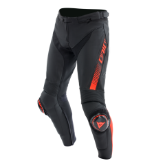 Motorcycle Pants Pelle Man Dainese SUPER SPEED Black/Red-Fluo