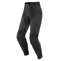 Motorcycle Pants Leather Woman Dainese PONY 3 Black-Matt