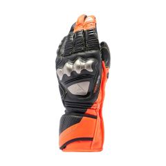 Motorcycle Gloves Leather Man Dainese FULL METAL 7 Black/Red-Fluo