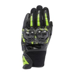 Motorcycle Gloves Leather Unisex Dainese MIG 3 Black/Anthracite/Yellow-Fluo