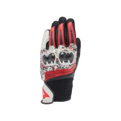 Motorcycle Gloves Leather Unisex Dainese MIG 3 Black/Red Spray/White