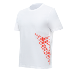 T-shirt  Cotton Dainese BIG LOGO WHITE/FLUO-RED