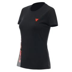 T-shirt  Cotton Woman Dainese LOGO LADY BLACK/FLUO-RED