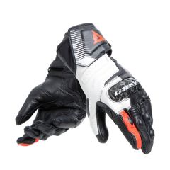 Moto Leather Gloves Dainese Carbon 4 Lady Black/White/Fluo-Red