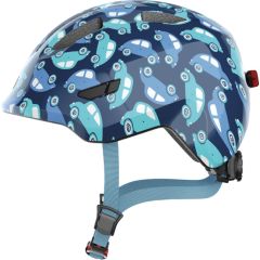 Cycling Helmet Kids Abus Smiley 3.0 LED Blue Car