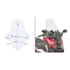 7056DT - Givi Pare-brise transparent 78x70,5 cm SYM Cruisym 300 (2017 > 2018)