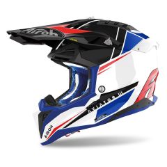 Helmet Off Road Airoh AVIATOR 3 Push Blu/Red Gloss