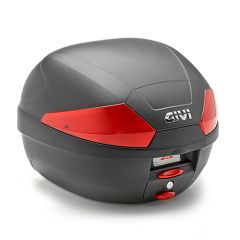 B29N2 - Bauletto Givi MONOLOCK® 29lt Geprägtes Schwarz mit roten Reflektoren
