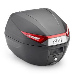 C30N - Bauletto Givi MONOLOCK® 30lt Geprägtes Schwarz mit roten Reflektoren