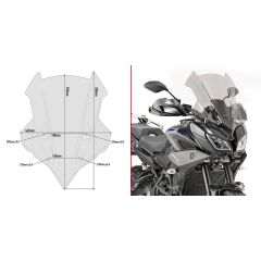 D2139S - Givi Bulle spécifique fumé 55x46,5 cm Yamaha Tracer 900 / 900 GT (2018)