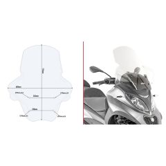 D5613ST - Givi Windschild Transparent Piaggio MP3 350–500 Sport/Business (2018)