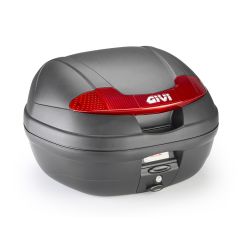 E340N2 - Motorrad-Topcase Givi rote Reflektoren Schwarz 34lt