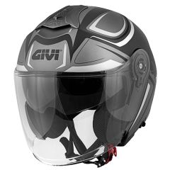 Helmet Jet Givi 12.3 Stratos SHADE Matt Titanium Black White