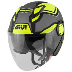 Helm Jet Givi 12.3 Stratos SHADE Matt Titan Schwarz Gelb