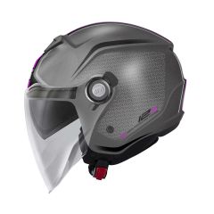 Jet helmet Givi 2.5 GRAPHIC TOUCH LADY Matte Titanium / Pink