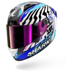 Full Face Helmet Shark AERON SPEED-FANCY Carbon White Blue