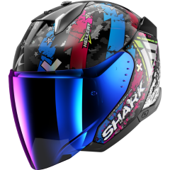 Jet Helmet Shark SKWAL I3 JET HELLCAT Black Chrom Blue