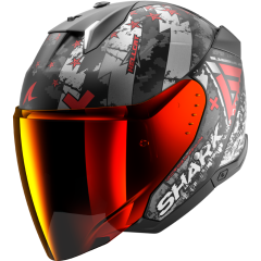 Jet Helmet Shark SKWAL I3 JET HELLCAT Mat Black Chrom Red