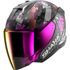 Jet Helmet Shark SKWAL I3 JET HELLCAT Mat Black Chrom Purple