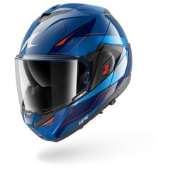 Casque Modulable Shark OXO MEKARIUM Blue Chrom Orange