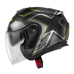 Jet helmet Givi X.25 TRACE Matte Black / Titanium / Yellow