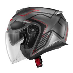 Jet helmet Givi X.25 TRACE Matt Titanium / Black / Red