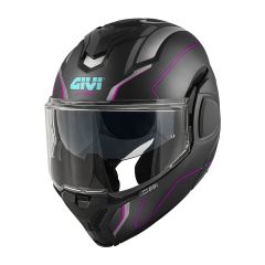 Modular Helmet Givi X36 FIBER PULSE Matt Black / Silver / Fuchsia