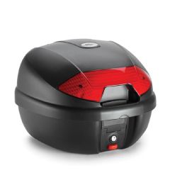 K30N - Kappa MONOLOCK Topcase schwarz mit roten Reflektoren 30 L.