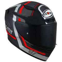 Full-Face Helmet Suomy TRACK-1 Ninety Seven Matt Gun Metal/Red