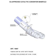 16007 - Collettore Scarico LeoVince Catalizzato YAMAHA MT-07 /  XSR 700